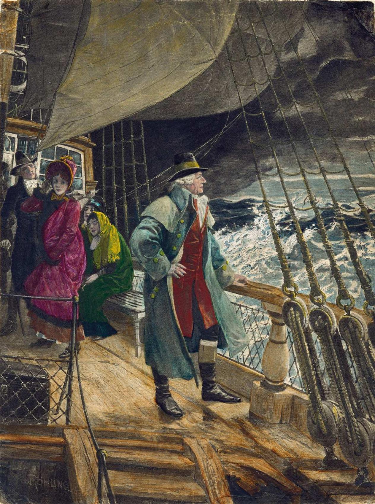 Gemälde Joseph Haydn auf der Überfahrt nach England