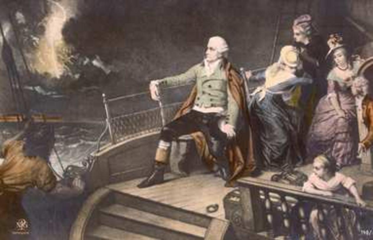 Grafik Joseph Haydn auf der Überfahrt nach England